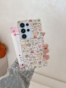 Cute Protective Phone Case for Samsung S25 Ultra S24U S23FE S22Plus Anti-Fall Creative Floral Dog Design K-Cartoon Style