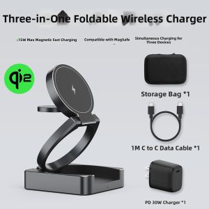 Sikai | 3-in-1 Magsafe-Compatible Foldable Wireless Charger 15W