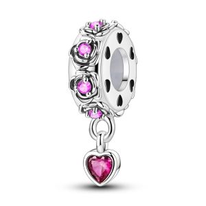 Chất Liệu Bạc 925 Trái Tim Hạt Charm Ngày Lễ Tình Nhân Mặt Dây Chuyền Cho Vòng Tay Tự Làm Món Quà Trang Sức Cho Nữ Cổ Điển Zircon
