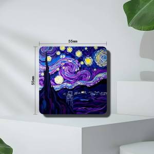 V-Van G-Gogh Starry Night Nam Châm Gắn Tủ Lạnh Thiết Kế Hình Động Vật Hoạt Hình Trang Trí Từ Tính Ngộ Nghĩnh Cho Tủ Lạnh Kích Thước Trung Bình