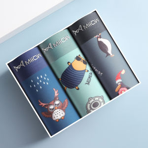 Quần lót MiiOW cho nam làm bằng modal pha cotton cạp vừa thoáng khí in họa tiết