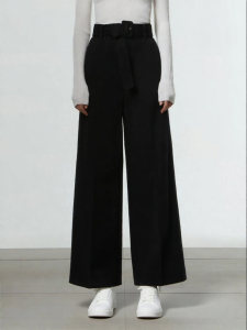 Summer Wool Knitted Wide Leg Trousers