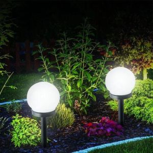 Garden Round Ball Bulb Solar Light LED Outdoor Waterproof Landscape Villa Lawn Light Ground Lamp Garden Decorative