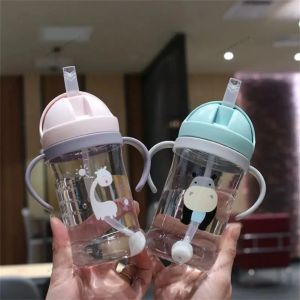 1Pcs Baby Feeding Bottle with Straw Learning Drinking Water Bottle Anti-choking Shatter-resistant Childrens Drinking Water Cup