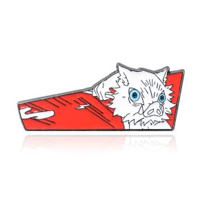 Bandai | Demon Slayer Kimetsu no Yaiba Tanjiro Inosuke Nezuko Cool Metal Brooch Badge Anime Cartoon Cute Backpack Pin Cosplay Gift