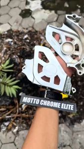 ORIGINAL tutup gear crf 230 CHROME tutup ger crf tutup rantai pnp cbb gl mp tiger