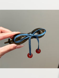 กิ๊บติดผมรูปผีเสื้อสีแดงสีน้ำเงิน ทรงครึ่งหัว สำหรับผู้หญิง ทรงเก๋ไก๋ 2025 ใหม่ ทรงผมแบบผูกผม ตกแต่งผมแบบหัวเข็มขัด