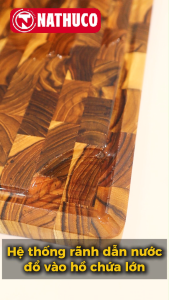Thớt Nathuco kháng khuẩn tấm thớt thái thớt gỗ teak chống mốc thái chặt thực phẩm