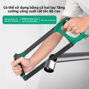 Máy Cưa Nhôm 6 Inch Có Lưỡi Kép Có Thể Điều Chỉnh 8TPI/24TPI Cho Kim Loại Gỗ PVC TPR Tay Cầm Mềm 45 °   90 °   Góc Cắt