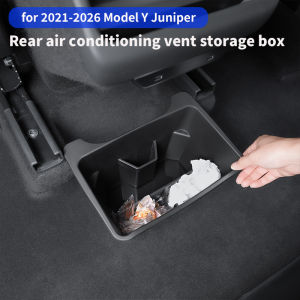 Suitable for 21-26 Tesla Model Y Juniper rear middle air outlet TPE storage box storage box modified accessories