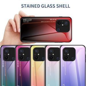 Casing For Vivo Y02S VivoY02S Y 02S Y35 Vivo Y16 Gradient Color Tempered Glass Phone Case Protection Shockproof Hard Case Cover