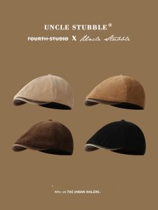 Retro Corduroy Newsboy Cap Fashionable British Style Street Art Duckbill Hat for Men And Women Autumn Winter Spring Seasonal