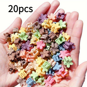 20/30/50 sets of mini hair clips cute plastic flower-shaped hair accessories pure color braids suitable for teenagers cute g