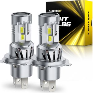 AUXITO 2Pcs Turbo H4 9003 HB2 Car LED Headlight Bulbs CANBUS 6500K 80W High Power H4 LED High Low Beam With Dual Fan 25000LM 12V