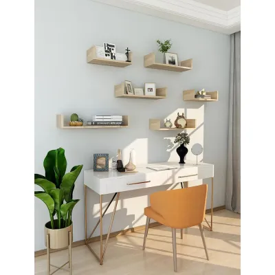 No-Drilling Wooden Wall Shelf