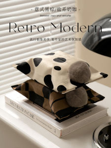 Luxury Geometric Fabric Tissue Box for Living Room Coffee Table Car Use Home Dining Table Creative Storage Organizer