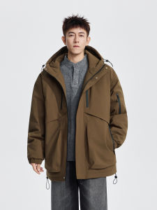 Hooded Retro Style Insulated Down Jacket Men