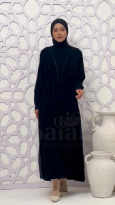 Gamis turkey terbaru 2026 Pakaian Muslimah Abaya Hitam Panjang Elegan Kualitas Premium