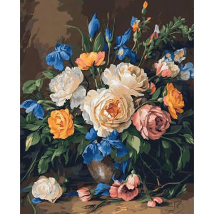 Oil Painting By Numbers Floral Theme Number Drawing Canvas DIY Pictures By Numbers Home Decor