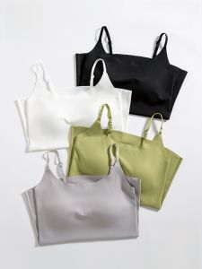 MiiOW | เสื้อกั๊กผ้าไหมน้ำแข็งสำหรับผู้หญิง แขนกุด ระบายอากาศได้ดี ใส่กลางแจ้งในฤดูร้อน ป้องกันหน้าอก ไม่มีรอยตะเข็บ เสื้อแขนกุดแบบสวมหัว