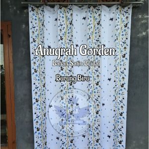 Gorden Plisket Satin Bridal Motip Hewan Dan Pohon Model Kawat S