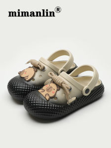 Mimanlin Thick Bottom Hole Shoe Couples Beach Sandals Womens Outdoor Fashion Versatile EVA Slippers Casual mid Heel