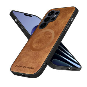 szhaiyu | For Magsafe Leather Phone Cases for Samsung Galaxy S23 S24 S25 S26 Plus Ultra A57 A37 A27 A17 A07 A56 A36 A26 Magnetic Cover