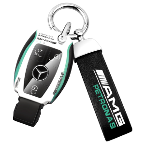 Racing Sport ABS Smart Car Key Fob Shell Case Holder Chain TPU Buttons Protection For Mercedes-Benz C E S GLC GLA CLA CLS GL GLS Class 200 220 250 300 350 400 AMG W204 W205 W212 W213 W222 C117 C218 X166 Remote Cover Holder Protector Keychain