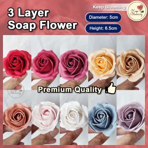 (1PCS) 3 Layer Juliet Rose Soap Flower PREMIUM QUALITY Single Stalk Rose Bunga Sabun Ros Wangi with fragrance scent artificial flower bouquet home decoration 三层玫瑰香皂花