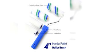VIYA paint roller brush set Suitable For Inner Wal 4inch Paint Mini Roller Sleeve Cotton Paint Roller CottonType With Handle Sunrise Cotton baby roller brush with handle Craft Paint Foam Rollers Decorators Brush Smooth Tools for Home kita100years