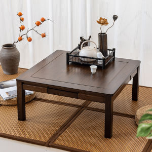 Modern Chinese Style Small Square Solid Wood Tea Table Tatami Floor Table Balcony Study Low Table Simple Design Living Room
