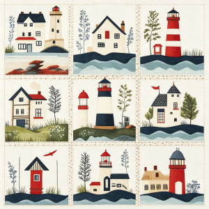 HUACAN 11CT Cross Embroidery Sets Flower Hobbies Creative DMC Threads Needlework Floral Rose Lighthouse Wall Decoration