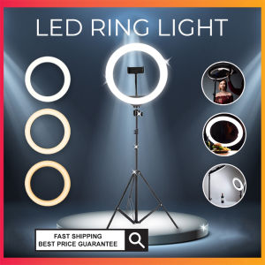 Tiktok 26cm (10 Inches) 3D LED Selfie Ring Light with 2.1m Tripod and Mobile Phone Stand for Live Streaming Makeup Dimmable Light Camera Beauty