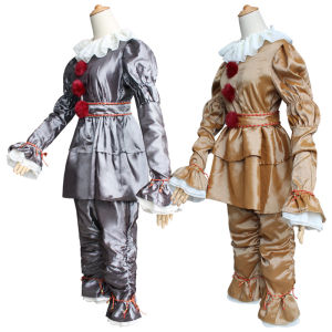 Pennywise Halloween Costume Clown Outfit Cosplay Clothing in Stock Anime Themed Mens Fashion for Older than 14 Years