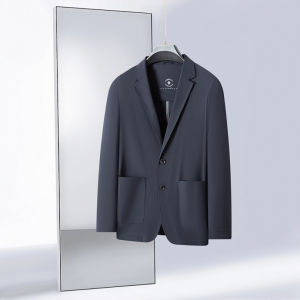 Shenpin Mens Summer Fashion Urban Style Breathable Ice Silk Sunscreen Full Glue Light Luxury Suit UPF50+ Cool Feeling