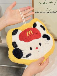 Khăn Lau Tay Hình Mèo Treo Siêu Thấm Nước Không Rụng Lông Cho Trẻ Em Khăn Lau Nhà Bếp Phòng Tắm Khăn Lau Tay Bằng Cotton Pha Trộn
