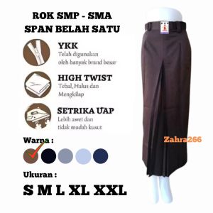 ROK COKLAT PANJANG SPAN BELAH 1 SERAGAM SMP\SMA HIGT TWIS REAL PICTURE TERLARIS