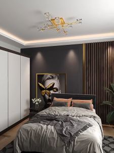 Ceiling Lamp Simple All Copper Lighting Fixture Living Room Bedroom 4 6 8 10 Head Ceiling Light