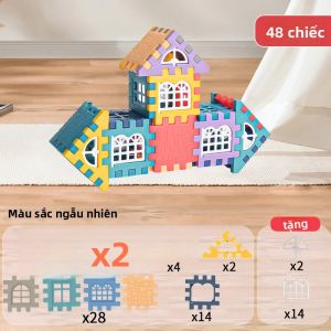 Quy Mô Lớn Nhà Khối Xây Dựng Bộ Cho Bé Trai Và Bé Gái Mô Phỏng Thiết Kế Cửa Sổ Mẫu Giáo Xây Dựng Đồ Chơi Giáo Dục