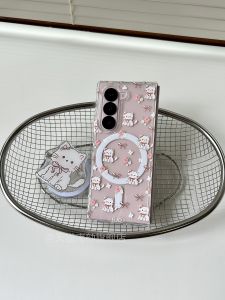 เคสโทรศัพท์ Samsung ZFold7 ZFold6 ZFold5 ZFold4 แบบแม่เหล็ก ป้องกันการตกหล่น ฝาครอบโทรศัพท์มือถือพร้อมขาตั้ง