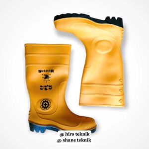 Sepatu Boots PVC Rain Soldier / Karet Ujung Besi