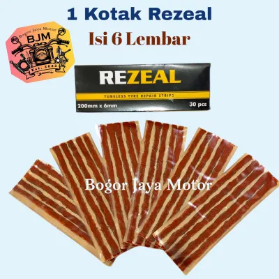 1 kotak isi 6 lembar REZEAL TIRE REPAIR TUBELESS TIRE REPAIR STRINGS CACING KARET PENAMBAL BAN TUBELESS TUBLES CACING TUBLES CAVING PENAMBAL BAN TUBLESS TUBLES TUBELES