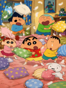 Bandai | Crayon Shin-chan Tranh Sơn Dầu Theo Số Lượng Hoạt Hình Hiện Đại Nghệ Thuật Treo Tường Cho Phòng Khách Phòng Ngủ Không Cần Khung Hình Món Quà Hoàn Hảo