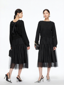 Vero Moda | Đầm Thu Đôi Lớp Thắt Dây Sau Lưng Elegance