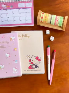 สมุดวางแผน Hello Kitty รุ่นใหม่ ปี 2026 สมุดวางแผนคุณภาพสูงสำหรับนักเรียน สมุดน่ารัก/ไดอารี่