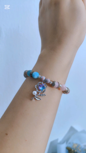 Ready Stock SG - Koreite Pastel Blue Pink Crystal Bracelet Handmade Crystal Bracelet Handmade Natural Healing Crystal Bracelets