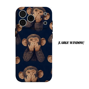 Cover Mouth Monkey Phone Case for iPhone 18 17 16 15 14 13 12 11 Air Pro Max Plus Double-layer Cover