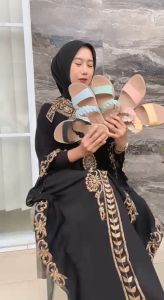 Sandal Wanaita Plat Teplek Nonslip Sandal wanita CMT Motip Ban 2 kepang