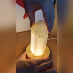 Ipoh White Marble Hexagon Lamp A Grade Nature Energizing Energy Han White Marble Jade Specialty Unique Natural Stone Relieve Stress Radiation Suppression Sleep Well Good Wealth Fortune 21SOS Handmade Ipoh Product  怡保优质上等汉白玉六角柱能量灯