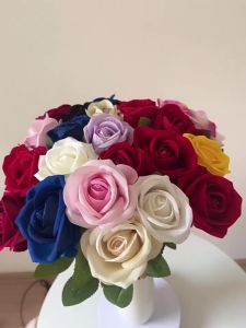 Imitation Rose Fake Flower DIY Artificial Rose Flower Wedding Velvet Artificial Rose Flower
